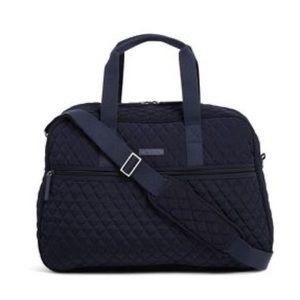 Vera Bradley Weekender Microfiber Medium Travel Bag Classic Navy